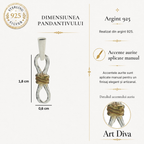Bijuterie din argint 925 – Nodul iubirii infinite, pandantiv realizat manual cu simbolul eternității, în stil sculptural rustic | Art Diva