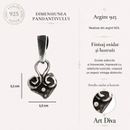 Pandantiv Inimă din argint 925 – talisman al iubirii realizat manual, bijuterie sculpturală în stil boho, cadou ideal pentru mamă, fiică sau prietenă | Art Diva
