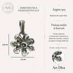 Pandantiv „Floare” din argint 925 – talisman boho al armoniei realizat manual, bijuterie sculpturală și cadou pentru mamă, fiică sau prietenă | Art Diva
