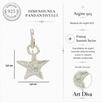 Pandantiv „Stea” din argint 925 – talisman boho realizat manual pentru speranță, bijuterie sculpturală și cadou pentru mamă, fiică sau prietenă | Art Diva