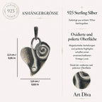 Pandantiv „Inimă și spirală” din argint 925 – talisman pentru iubire și un nou început, bijuterie sculpturală în stil boho și rustic | Art Diva