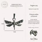 Pandantiv „Libelulă” din argint 925 – talisman boho al schimbării și al creșterii spirituale, bijuterie sculpturală și cadou pentru mamă, fiică sau prietenă | Art Diva