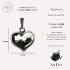 Pandantiv „Pisici Yin-Yang” din argint 925 – simbol al iubirii pentru pisici și al armoniei, bijuterie sculpturală în stil boho și rustic | Art Diva