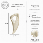 Pandantiv „Dinte de Lup” pentru bărbați din argint 925, lustruit manual – talisman pentru forță și protecție | Art Diva