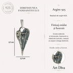 Pandantiv „Inimă alungită cu cruce” din argint 925 – talisman boho pentru credința în iubire, bijuterie sculpturală și cadou pentru mamă, fiică sau prietenă | Art Diva