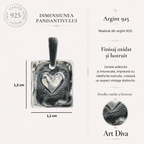 Pandantiv „Inimă” din argint 925, realizat manual – talisman pentru iubire și protecție în stil boho și rustic | Art Diva