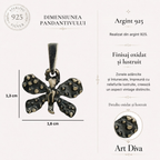 Pandantiv „Fluture mic” din argint 925 – talisman boho al schimbării și al ușurinței, bijuterie sculpturală și cadou pentru mamă, fiică sau prietenă | Art Diva