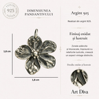 Pandantiv „Floare de vișin” din argint 925, realizat manual – talisman pentru iubire, nou început și armonie, bijuterie sculpturală în stil boho și rustic | Art Diva