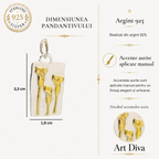 Pandantiv din argint 925 „Trei cale cu accente aurii” | Boho – Rustic – Bijuterie sculpturală | Realizat manual | Art Diva