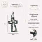 Pandantiv Cruce cu Inimă din argint 925 – bijuterie sculpturală oxidată, simbol al credinței și al iubirii | Art Diva