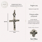 Pandantiv cruce „Răstignirea” pentru bărbați din argint sterling 925 cu Iisus Hristos – realizat manual | Art Diva