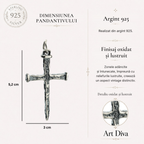 Pandantiv cruce pentru bărbați din argint 925 – simbol al credinței, realizat manual în stil boho și rustic | Art Diva