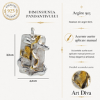 Pandantiv „Credință, Speranță și Iubire” pentru bărbați din argint 925 cu accente aurii – bijuterie handmade | Art Diva