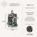 Pandantiv „Credință, Speranță și Iubire” pentru bărbați din argint 925 – bijuterie sculpturală realizată manual în stil boho și rustic | Art Diva
