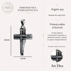 Pandantiv cruce masivă pentru bărbați din argint 925 – simbol al credinței și al hotărârii, realizat manual | Art Diva