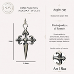 Pandantiv „Cruce Ornamentală Mare” pentru bărbați din argint 925 – design artistic, simbol al forței spirituale și al protecției | Art Diva