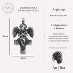 Pandantiv „Înger pe Cruce” din argint 925 – talisman handmade pentru protecție și lumină, bijuterie sculpturală în stil boho și rustic | Art Diva