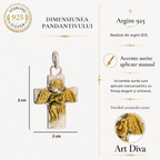 Pandantiv „Îmbrățișarea Îngerului” din argint 925 – talisman handmade pentru iubire și protecție, bijuterie sculpturală în stil boho și rustic | Art Diva