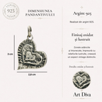 Bijuterie din argint 925 – pandantiv „Mama, Tata și eu”, trei inimi într-una | Talisman boho realizat manual pentru iubire și apropiere, bijuterie sculpturală | Art Diva