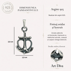 Pandantiv „Credință • Speranță • Iubire” din argint 925 – talisman maritim, bijuterie sculpturală în stil boho și rustic | Art Diva