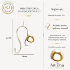 Pandantiv „Pisicuță” din argint 925 cu accent auriu – talisman filigranat pentru gingășie și protecție, bijuterie sculpturală în stil boho | Art Diva
