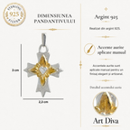Pandantiv „Crucea Luminii” din argint 925 – simbol al credinței și al protecției, bijuterie sculpturală în stil boho și rustic | Art Diva
