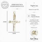Pandantiv cruce din argint 925 – design minimalist realizat manual | Art Diva