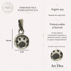 Pandantiv „Lăbuță” din argint 925 – talisman boho pentru iubirea de animale, bijuterie sculpturală și cadou pentru iubitorii de câini sau pisici | Art Diva