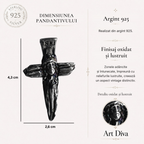 Cruce cu Isus Hristos din argint sterling 925 – pandantiv religios realizat manual, simbol al credinței și al protecției | Art Diva