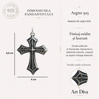 Pandantiv „Crucea credinței” pentru bărbați din argint 925 – mare și masiv, simbol al forței spirituale și al protecției | Art Diva