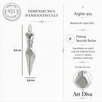 Pandantiv pumnal din argint 925 – talisman handmade pentru bărbați, simbol al forței, în stil boho rustic | Art Diva