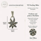 Pandantiv Floare de colț (Edelweiss) din argint 925 – talisman boho al iubirii pure și al loialității, bijuterie sculpturală și cadou pentru mamă, fiică sau prietenă | Art Diva
