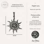 Pandantiv „Ochiul lui Ra – Talisman solar” din argint 925 – bijuterie sculpturală oxidată în stil boho-rustic | Art Diva
