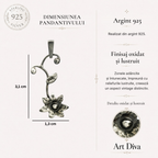 Pandantiv „Floare Sălbatică” din argint 925 – talisman pentru forță interioară și nou început, bijuterie sculpturală în stil boho-rustic | Art Diva