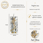 Pandantiv cruce „Giulgiu” pentru bărbați din argint 925 cu accente aurii – simbol al credinței, bijuterie sculpturală realizată manual în stil boho-rustic | Art Diva
