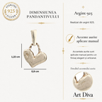 Inimioară – pandantiv din argint 925 | Talisman pentru iubire și apropiere sufletească | Art Diva