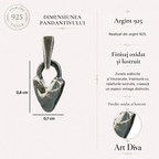 Pandantiv miniatural „Inimă pufoasă” din argint 925 – talisman pentru iubire, tandrețe și grijă, realizat manual în stil boho | Art Diva