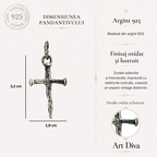 Pandantiv rustic Cruce din Cuie din argint – bijuterie realizată manual, plină de caracter, simbol al credinței și al forței | Art Diva