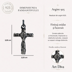 Pandantiv elegant cruce pentru bărbați din argint 925 – simbol al forței și al caracterului, cadou realizat manual pentru partener sau soț | Art Diva