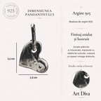 Pandantiv Inimă din argint 925 – talisman al iubirii, bijuterie sculpturală realizată manual în stil boho, cu aspect rustic | Art Diva