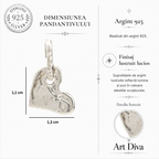 Pandantiv Inimă din argint 925 – talisman pentru iubire și apropiere sufletească, realizat manual în stil boho și rustic | Art Diva
