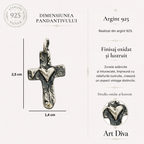 Pandantiv Cruce cu inimă din argint – simbol realizat manual al iubirii și al credinței, bijuterie sculpturală în stil boho și rustic | Art Diva