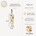 Pandantiv „Puls” din argint 925 cu accente aurii, bijuterie artistică pentru forță și ritm | Art Diva