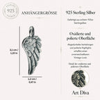 Pandantiv Aripă de înger din argint 925 – talisman realizat manual pentru protecție și speranță, bijuterie sculpturală în stil boho și rustic | Art Diva