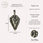 Pandantiv „Inima afecțiunii” din argint 925, realizat manual – talisman pentru iubire și gingășie, bijuterie sculpturală în stil boho și rustic | Art Diva