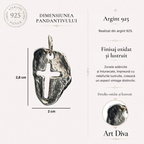 Pandantiv „Cruce masivă” oxidat pentru bărbați din argint 925 – talisman pentru forță și protecție spirituală, bijuterie în stil boho și rustic | Art Diva