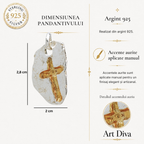Pandantiv „Cruce masivă” pentru bărbați din argint 925, lustruit manual – talisman pentru forță, reziliență și protecție, bijuterie sculpturală în stil boho și rustic | Art Diva