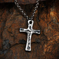Pandantiv cruce masivă pentru bărbați din argint 925 – talisman de forță și credință, bijuterie sculpturală boho rustic, Art Diva