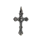 Pandantiv „Cruce ornamentală cu Preasfânta Inimă a lui Iisus” din argint 925 – bijuterie sculpturală oxidată | Art Diva