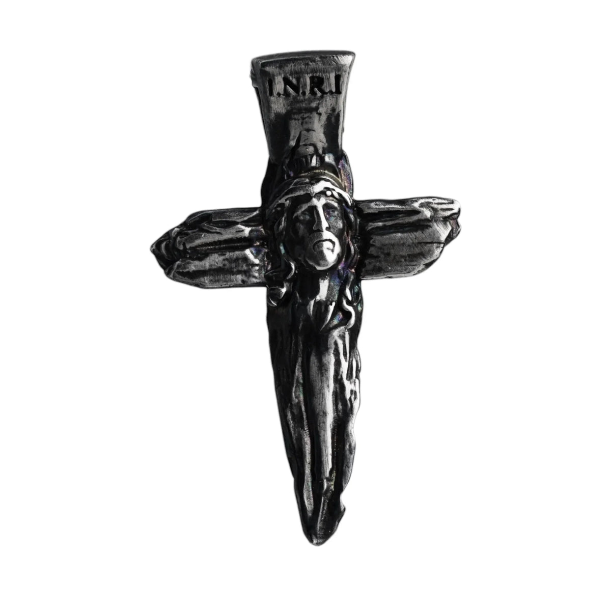 Cruce cu Isus Hristos din argint sterling 925 – pandantiv religios realizat manual, simbol al credinței și al protecției | Art Diva